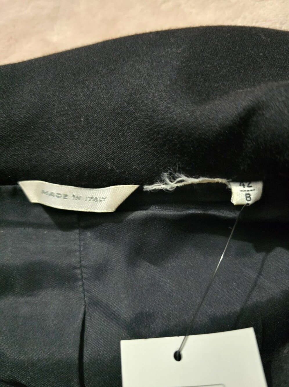 Barneys New York black single-breasted blazer Round Peterpan Collar Size 8 - Picture 4 of 7